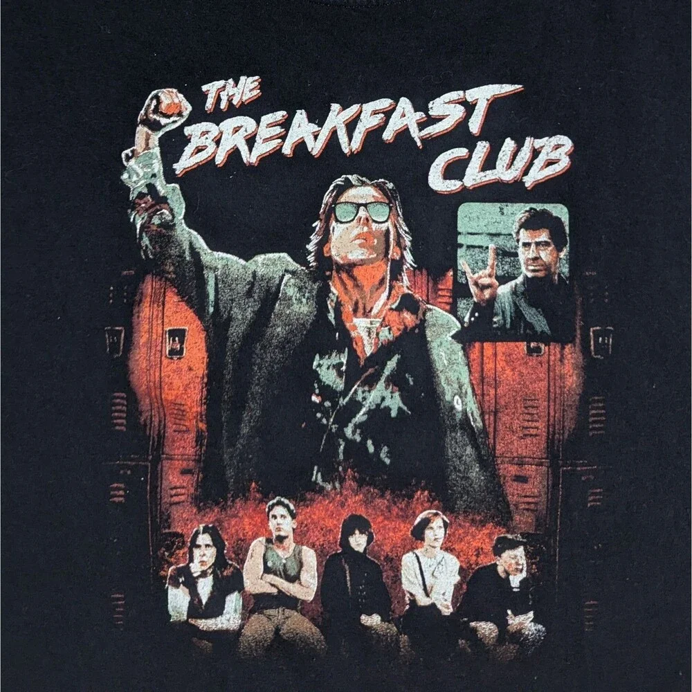 The Breakfast Club T-Shirt Mens 2XL Black Short Sleeve Retro 80s Movie Tee